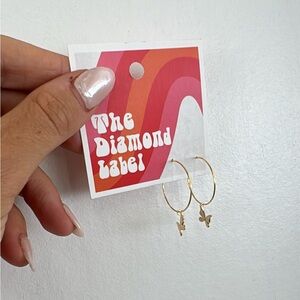 Butterfly hoop earrings